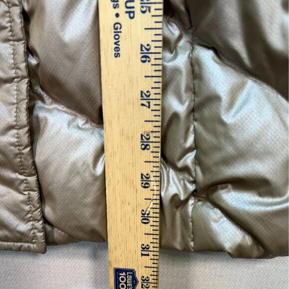 Talbots Womens Puffer Coat Jacket Petite Gold Quilted Full Zip Cozy Winter - Picture 7 of 15